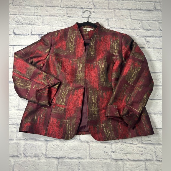 Coldwater Creek Blazer with Shades of Red, Burgundy, Plum and Gold. Size PXL - Picture 5 of 11